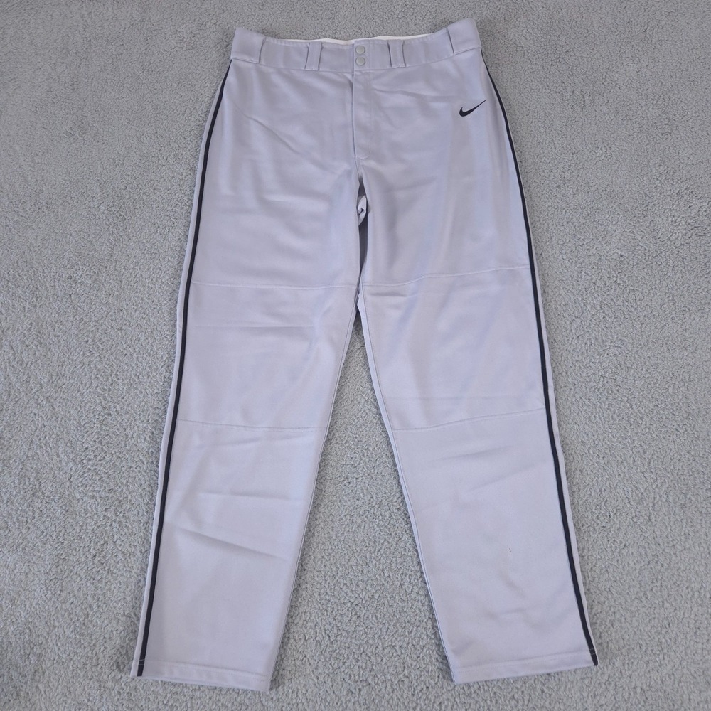 Nike Pants Mens Extra Large Gray Vapor Select Dri-FIT Piped Baseball Striped